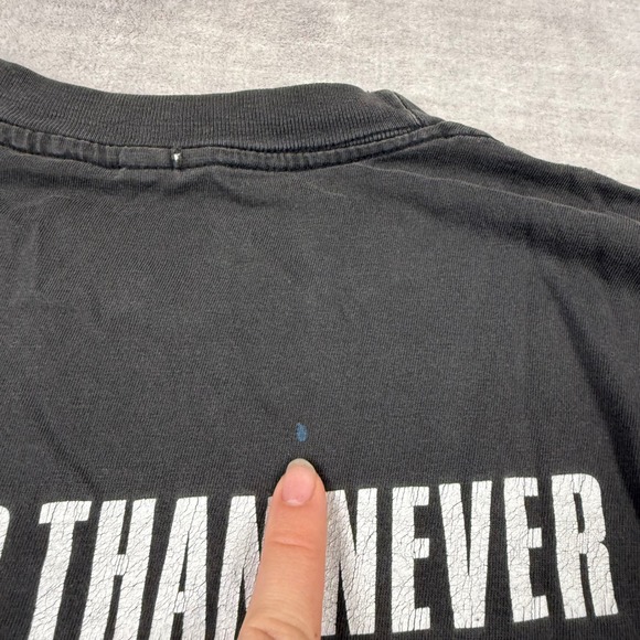 KMFDM Shirt Mens XL Black Vintage 1996 A Drug Against War Band Rock Double Sided - Picture 11 of 15